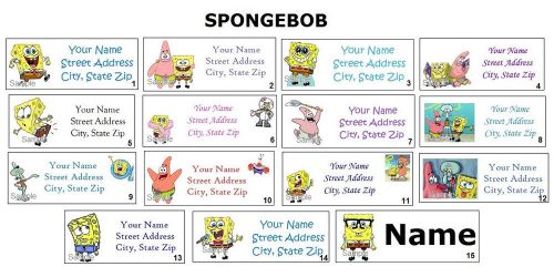 *CUTE * Spongebob Return Address Labels &amp; Name Stickers