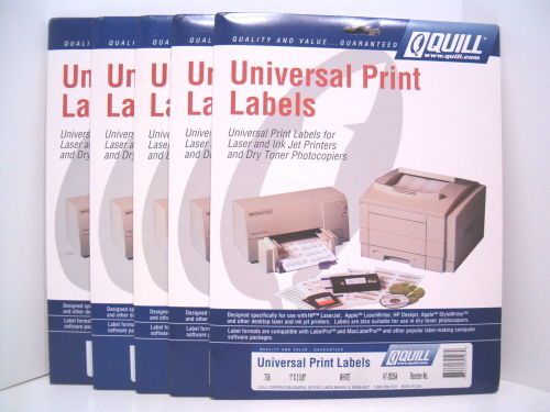 Universal Print Labels from Quill 5 packs of 750 labels each 1&#034; x 2 5/8&#034;