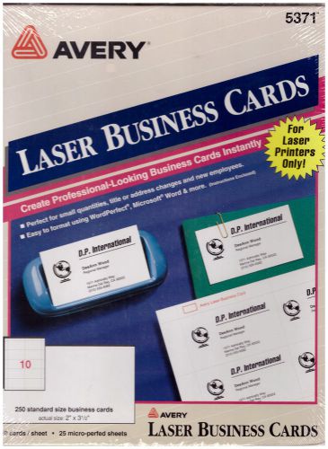 250 Cards-Avery 5371 Laser Business Cards 2&#034;X3.5&#034; Micro-Perfed-NEW! SEALED!