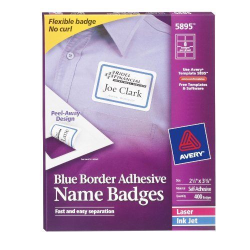 Avery name badge label - 2.33&#034; width x 3.37&#034; length - 400 / box - (ave5895) for sale