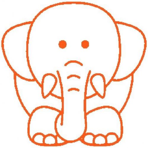 30 Custom Orange Elephant Personalized Address Labels