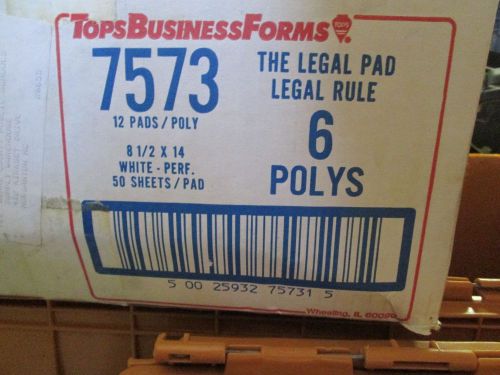 LEGAL PADS TOPS 8 1/2 X 14 IN QTY 6 12 PACKS 1 CASE L1213