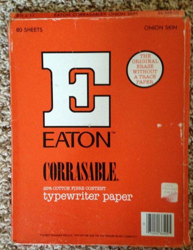 Vintage Eaton Corrasable Erasable Typewriter Onion Skin Paper 28 Sheets 11 x 8.5
