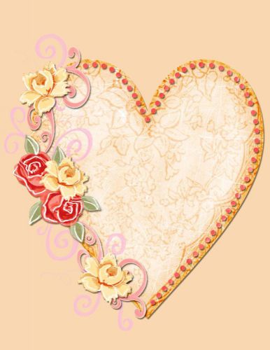 25 sheets heart &amp; flowers paper use with printers, craft projects, invitations for sale