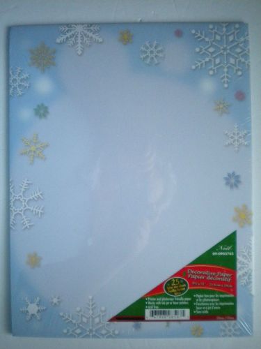 *NEW* ~ 25 Designer Christmas &#034;SNOWFLAKES&#034; Computer Stationery Sheets