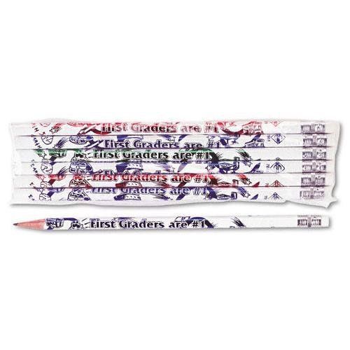 Moon Products Decorated Wood Pencil, First Graders Are #1, #2, White (7861b)