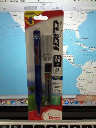 Pentel Twist Erase CLICK Automatic Pencil with 2 Eraser Refills and Lead, 0.5mm,
