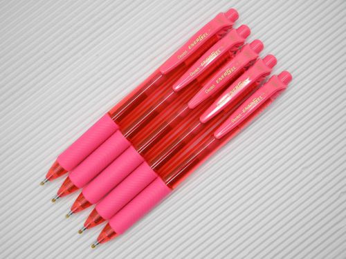 6pcs Pentel retractable Ener Gel 0.7mm roller ball pen Pink super smooth