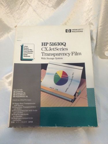 HP 51630Q CX JET SERIES TRANSPARENCY FILM W STORAGE SYSTEM 50 SHEETS UNUSED