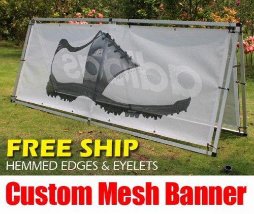 $1.68 sq/ft free ship custom perforated mesh vinyl banners building fence wrap for sale