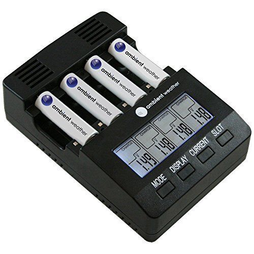 Ambient Weather BC-2000 Intelligent Battery Charger for AA/AAA Rechargeable Batt