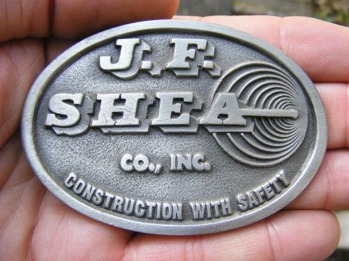 Pewter J.F. SHEA HOMES Belt Buckle LOGO Construction Builder Contractor RARE Mnt