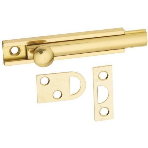 National Mfg. N197970 Brass Door Surface Bolt-3&#034; SURFACE BOLT