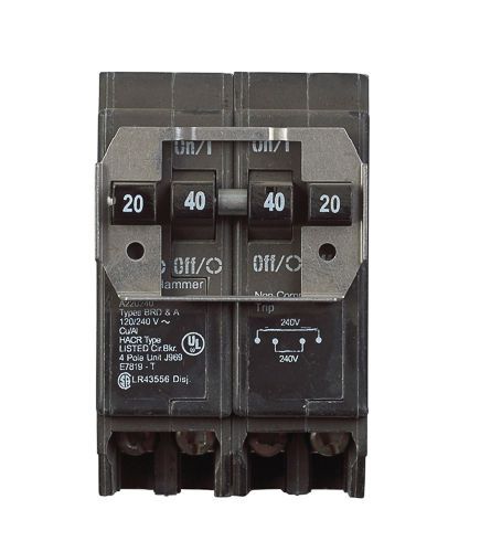 Eaton electrical/cutler-hamm bq220240 bkr qd 2-2p 20/40a 2 for sale