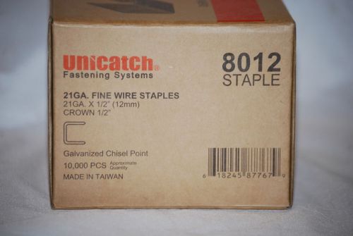 Unicatch series 80- 1/2&#034; (1/2&#034; crown) galvanized upholstery staples 10,000/box for sale