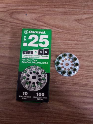 Ramset 3D60 Box of 100 #3 &#034;Green&#034; 25 cal Round Disc Loads New