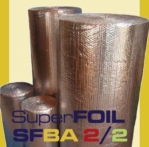 30sqm SFBA 2/2 SUPERFOIL INSULATION DOUBLE FOIL DOUBLE BUBBLE 6mm THICK 1 ROLL