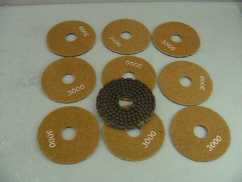 4” wet #3000 diamond polishing disc/pads – 10 pieces (#63x10) for sale