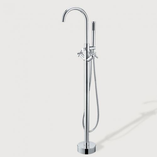 Modern double handle clawfoot bathtub filler handshower faucet tap free shipping for sale