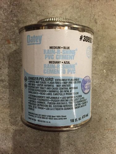 New Oatey Pint Wet Pvc Cement 30893 16oz Rain-R-Shine Medium Blue