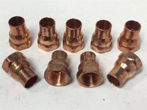 9 Piece Lot 1/2&#034; x 1/2&#034; Copper Threaded Male Sweat Adapter MNPT NPT Nibco