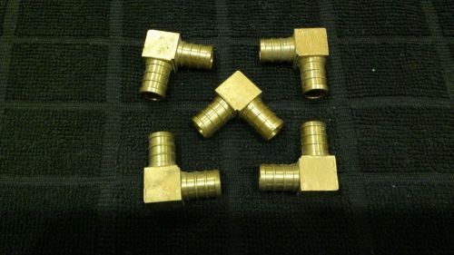 Lot of 5 - 1/2&#034; pex elbows - brass crimp fittings for sale