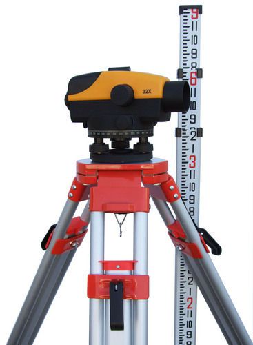 Northwest ncl32x automatic level, aluminum tripod, and level rod, new for sale