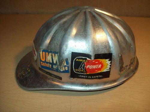 Vintage~Used~Miner&#039;s~Aluminum~Hard Hat~Superlite~Fibre Metal USA~