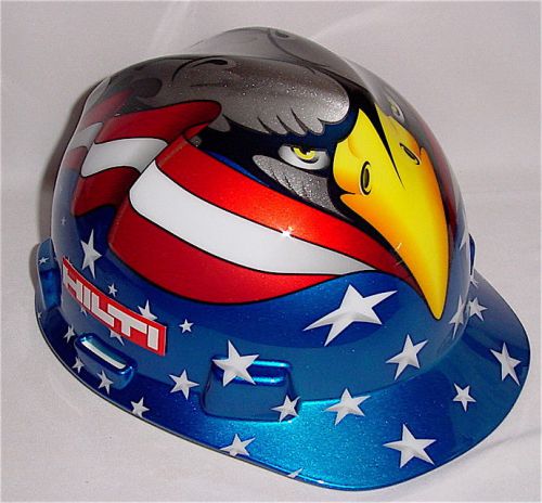 Sharp hilti hard hat with ratchet liner - patriotic eagle - mint for sale