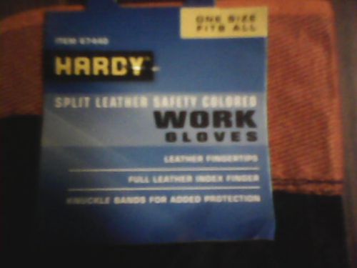 (NEW) HARDY Split Leather Safety Colored Work Gloves (One size fits all)