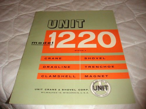 1959 UNIT MODEL 1220 SERIES A CRAWLER CRANE SALES BROCHURE