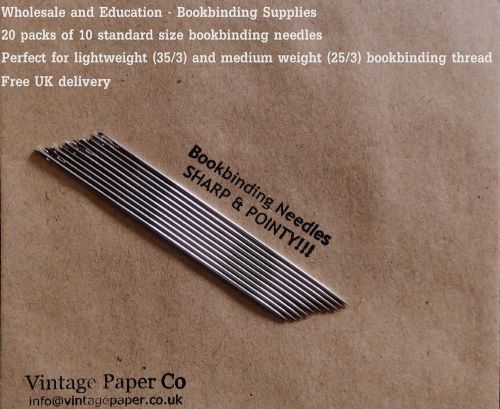 Wholesale &amp; Education Bookbinding Needles -  20 Packs of 10 Standard Size