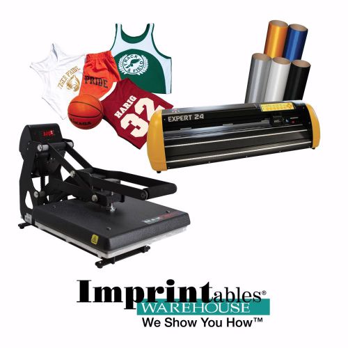 Vinyl cutter and heat press package - gcc expert 24 and maxx clam - new for sale