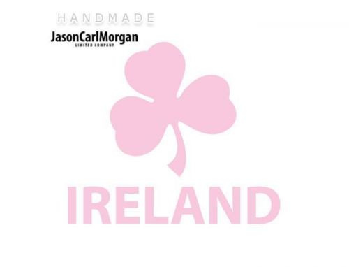 JCM® Iron On Applique Decal, Ireland Rugby Shamrock Soft Pink