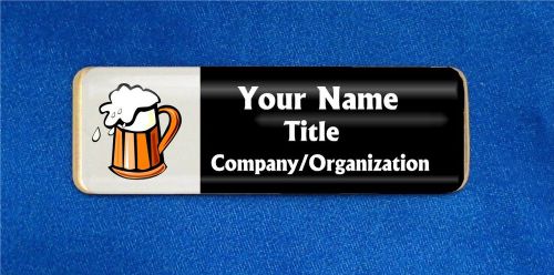 Beer Mug Custom Personalized Name Tag Badge ID Drinker Pub Bar Brewer Brewery