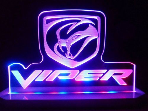 Viper logo sport car dodge chrysler led lamp light man cave room game room signs for sale