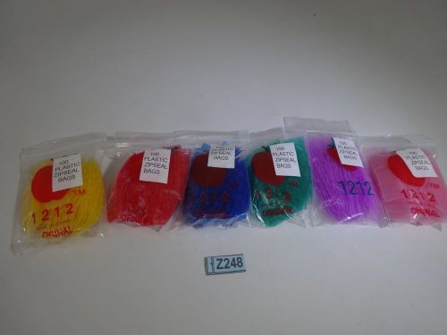 600 1/2&#034; x 1/2&#034;  assorted colors ylo grn red blu lav pnk 2m plastic zipseal bags for sale