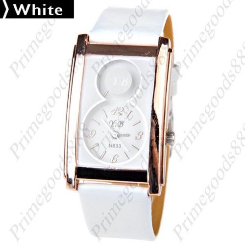 Number 8 Synthetic Leather Quartz Wristwatch Women&#039;s Free Shipping in White