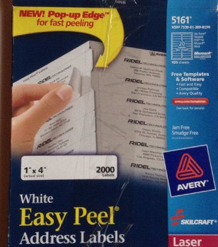 Avery 5161 White Easy Peel Address Labels 1000 Labels