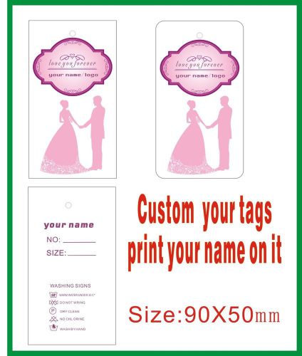 custom 500PCS clothes tags wedding tags ,print your logo on tags 300gsm Paper