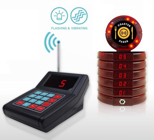 5 digital restaurant coaster pager / guest wireless paging queuing system pos for sale