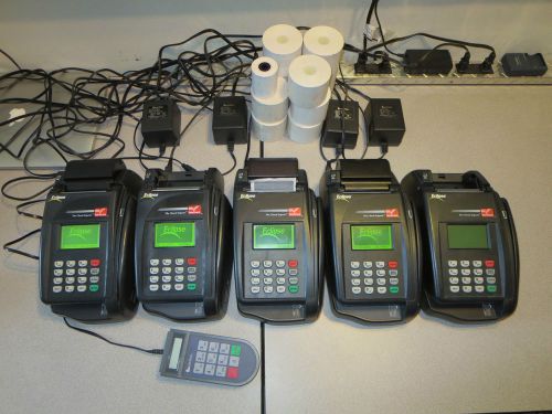(5) Verifone Eclipse Quartet TeleCheck Credit Card &amp; Check, 4 Power Supplies