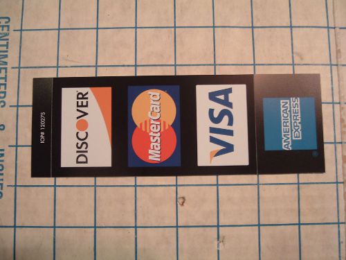 CREDIT CARD LOGO DECAL STICKER 2-sided Visa MasterCard Discover American Express