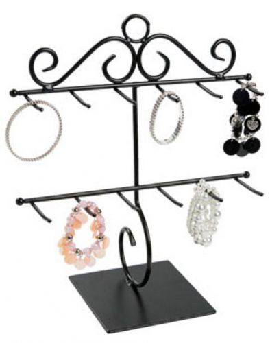 12 Peg 2 Tiered Bracelet, Accessories &amp; Card-Mounted Items Holder  (Black)
