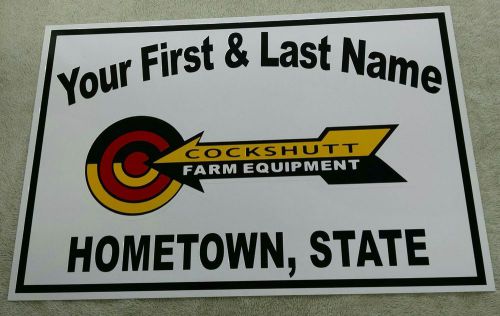 Personalized  Cockshutt &#034;Farm Equipment &#034; Aluminum Sign