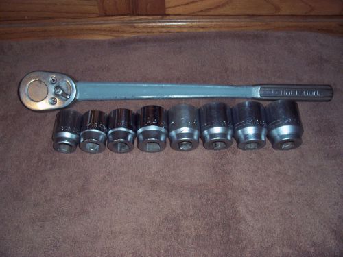 Craftsman 3/4 drive ratchet + 8 sockets used but nice. for sale