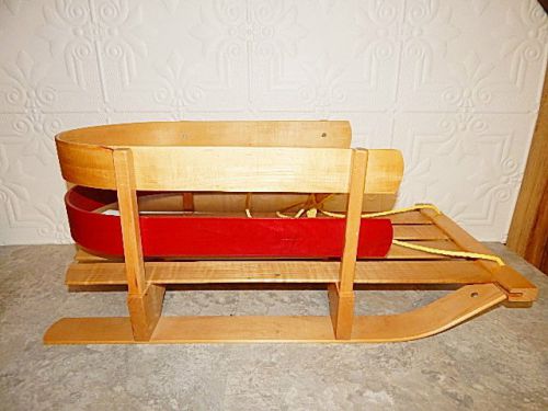 PARICON B-40 WOOD TODDLER BABY SLED WITH BACK AND SIDE RAILS EUC