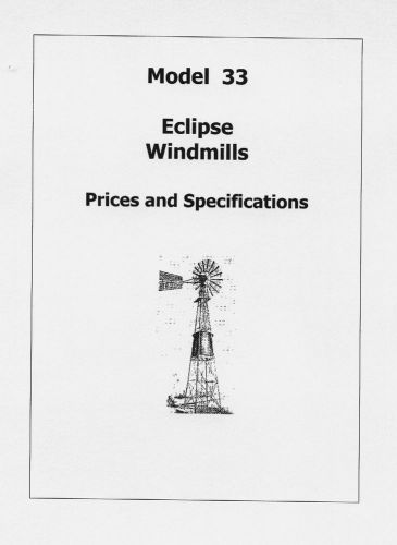 Eclipse Windmill Model 33 Prices and Specifications