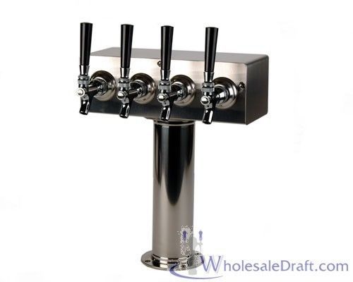 4 Faucet Draft Beer Keg Tap Tower Dispenser #0634R