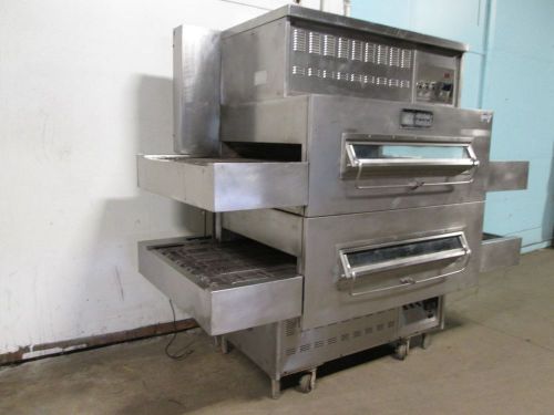 &#034;middleby marshall&#034; hd commercial double stacked natural gas conveyor pizza oven for sale